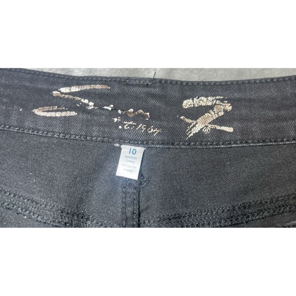 Seven7 Weekend Shorts Womens 10 Black Denim Cutoff Distressed School Summer - Picture 12 of 16